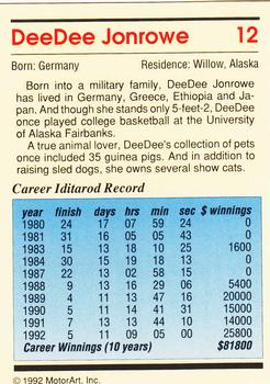 1992 MotorArt Iditarod Sled Dog Race #12 DeeDee Jonrowe Back